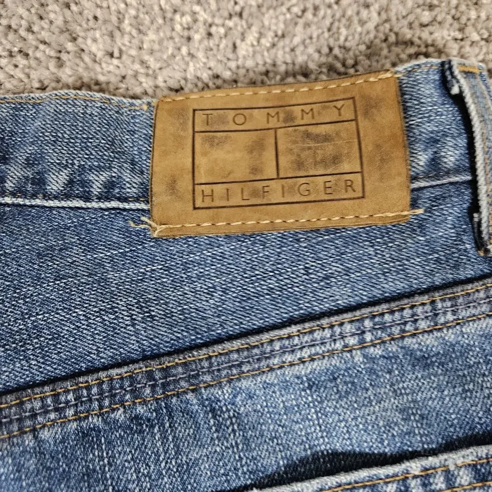 Vtg Tommy Hilfiger Jeans Mens 30x32 Dark Wash Baggy Carpenter Y2K Skater Preppy